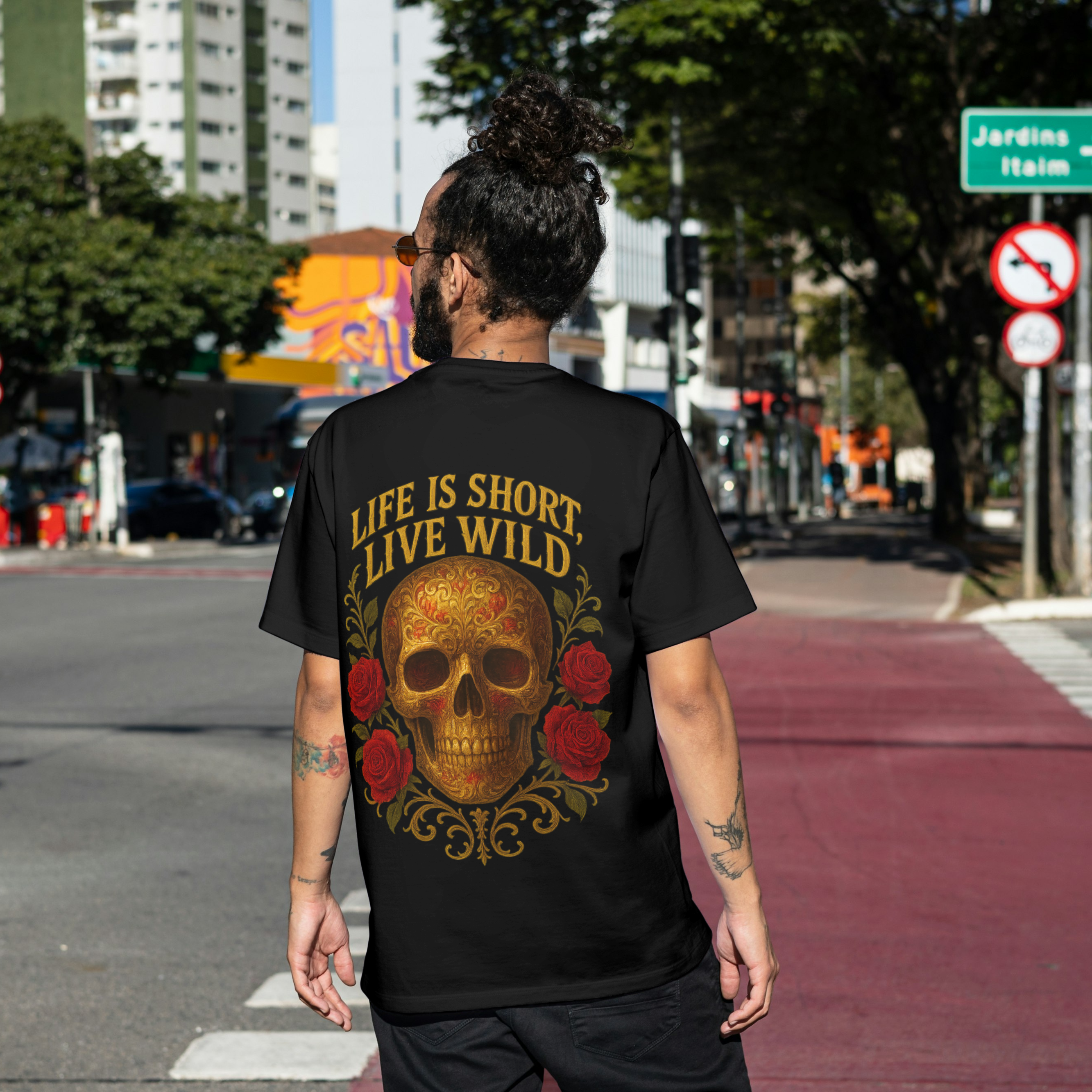Crown of Wild – Skull & Rose Unisex Terry Oversized Tee