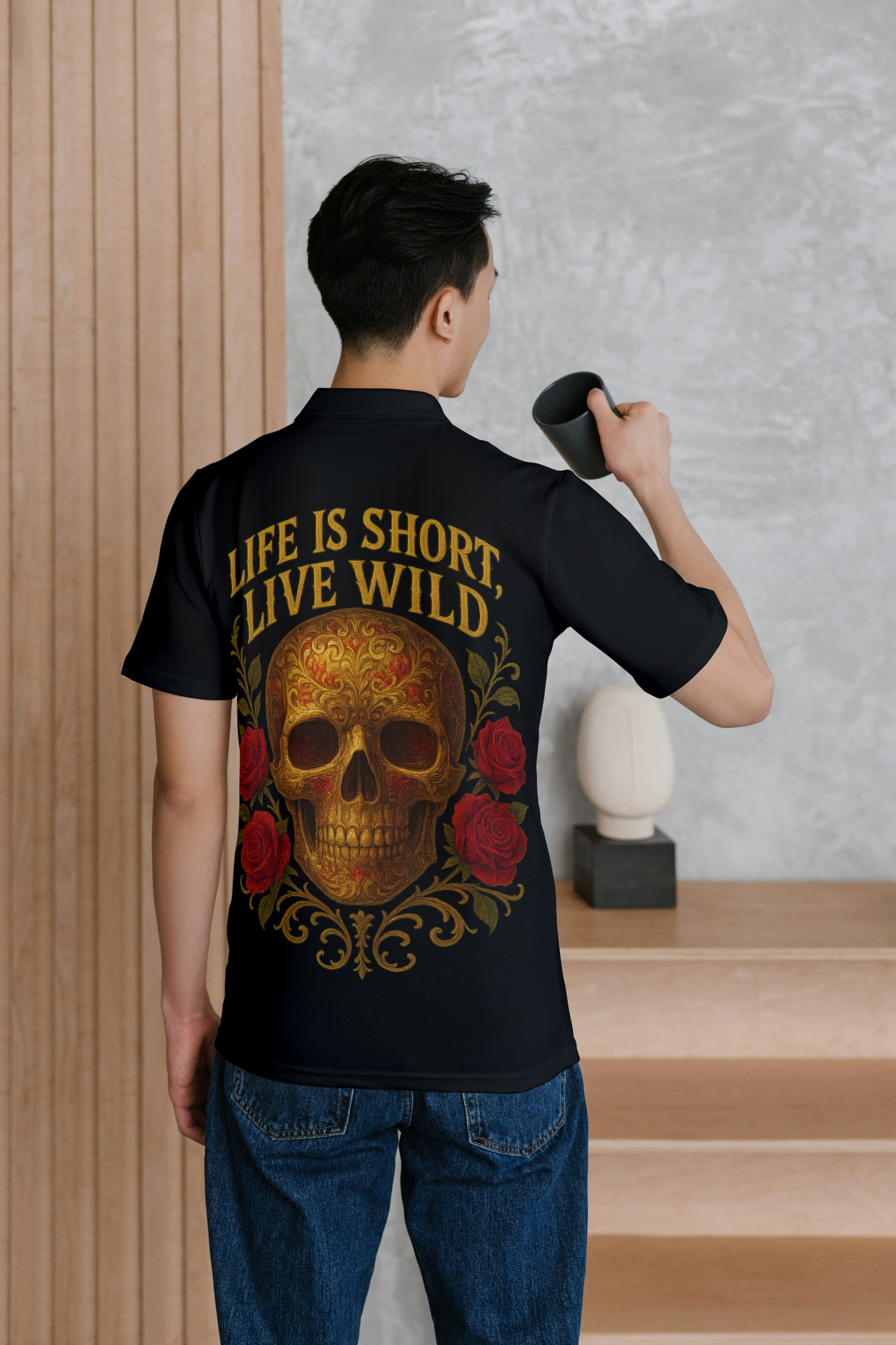 Crown of Wild – Skull & Rose Unisex Terry Oversized Tee