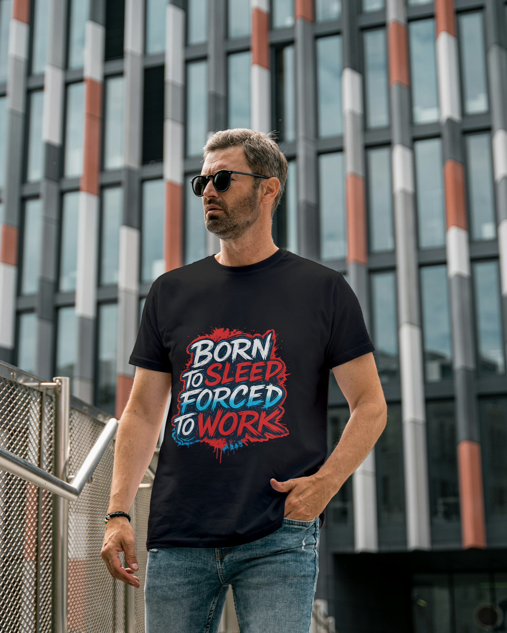 Born to Sleep, Forced to Work – Graphic Streetwear Unisex Oversized Classic T-Shirt