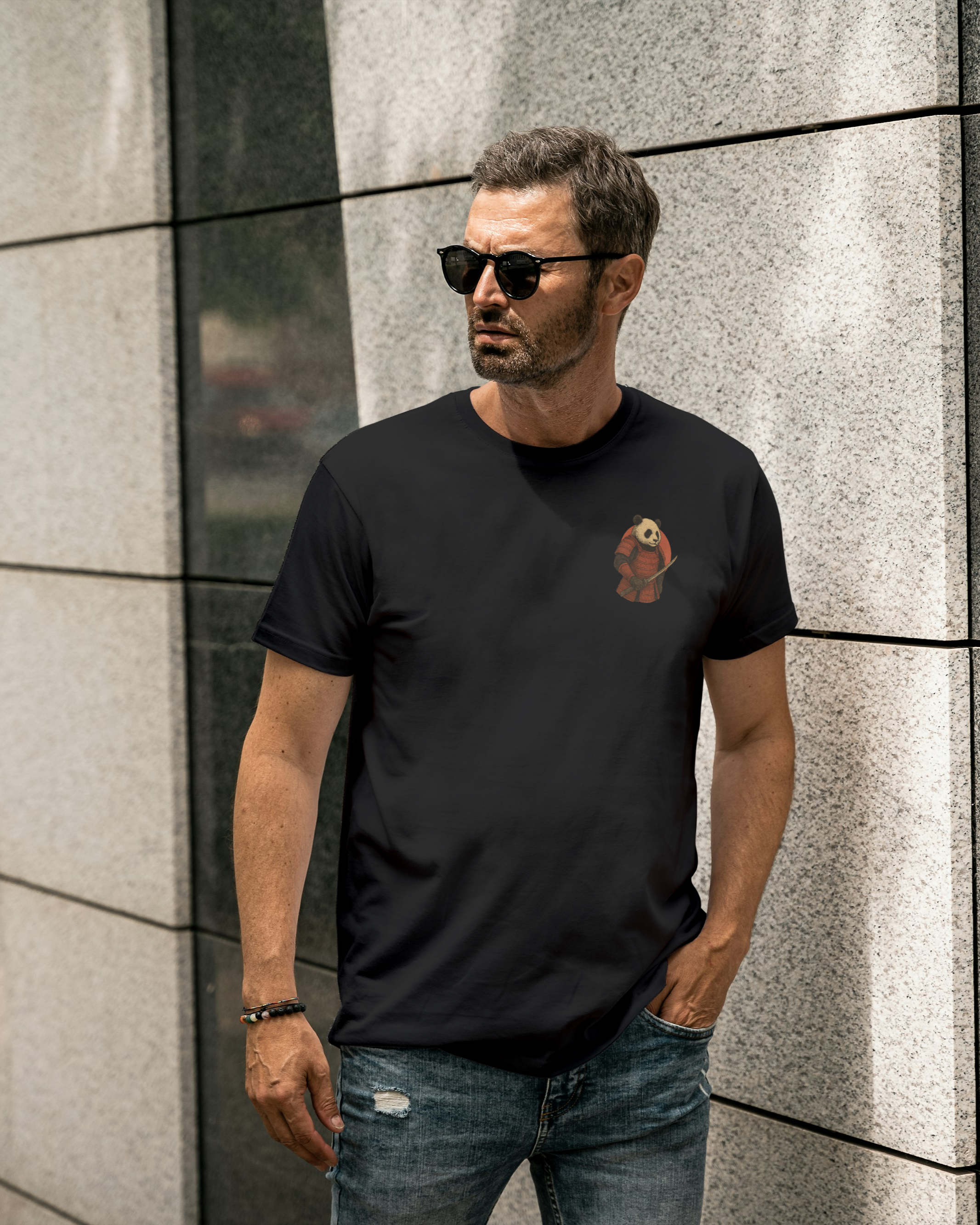 RONIN – The Lone Warrior Panda Unisex Oversized Classic T-Shirt